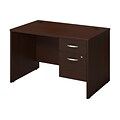Bush Business Furniture Westfield Elite 48W x 30D Desk with 3/4 Pedestal, Mocha Cherry, Installed (SRE182MRSUFA)