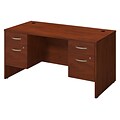 Bush Business Furniture Westfield Elite 60W x 30D Desk with Two 3/4 Pedestals, Hansen Cherry (SRE184HCSU)