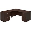 Bush Business Furniture Westfield Elite 72W L Shaped Desk with 48W Return and Storage, Mocha Cherry, Installed (SRE132MRSUFA)