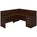 Bush Business Furniture Westfield Elite 72W x 30D L Shaped Reception Desk with Storage, Mocha Cherry (SRE140MRSU)