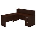 Bush Business Furniture Westfield Elite 72W x 30D Straight Reception Desk with Storage, Mocha Cherry (SRE141MRSU)
