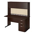 Bush Business Furniture Westfield Elite 60W x 30D C Leg Desk with Storage, Mocha Cherry (SRE147MRSU)