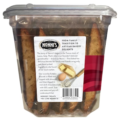 Nonni’s individually wrapped Dark Chocolate Italian Biscotti Cookies, 21.5 oz., (NSD97651)