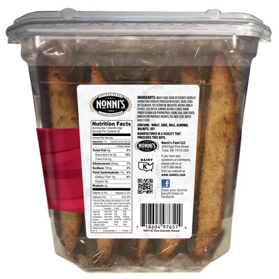 Nonni’s individually wrapped Dark Chocolate Italian Biscotti Cookies, 21.5 oz., (NSD97651)
