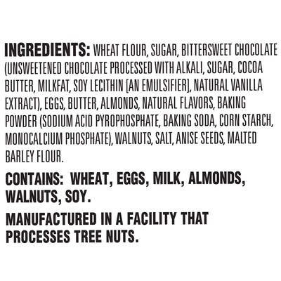 Nonni’s individually wrapped Dark Chocolate Italian Biscotti Cookies, 21.5 oz., (NSD97651)