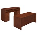 Bush Business Furniture Westfield Elite 72W x 30D Desk with Standing Height Desk and Storage, Hansen Cherry (SRE220HCSU)