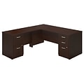 Bush Business Furniture Westfield Elite 72W L Shaped Desk with 2 and 3 Drawer Pedestals, Mocha Cherry, Installed (SRE208MRSUFA)