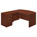 Bush Business Furniture Westfield Elite 60W Bow L Shaped Desk with Return and Pedestal, Hansen Cherry, Installed (SRE201HCSUFA)