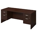 Bush Business Furniture Westfield Elite 72W x 30D Desk with Two 3/4 Pedestals, Mocha Cherry, Installed (SRE188MRSUFA)