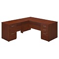 Bush Business Furniture Westfield Elite 72W x 30D L Shaped Desk with 2 and 3 Drawer Pedestals, Hansen Cherry (SRE208HCSU)