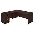 Bush Business Furniture Westfield Elite 66W x 30D L Shaped Desk with 3 Drawer Pedestal, Mocha Cherry (SRE207MRSU)