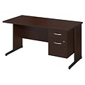 Bush Business Furniture Westfield Elite 60W x 30D C Leg Desk with 3/4 Pedestal, Mocha Cherry, Installed (SRE195MRSUFA)