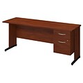 Bush Business Furniture Westfield Elite 72W x 24D C Leg Desk with 3/4 Pedestal, Hansen Cherry, Installed (SRE192HCSUFA)