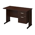 Bush Business Furniture Westfield Elite 48W x 24D C Leg Desk with 3/4 Pedestal, Mocha Cherry, Installed (SRE189MRSUFA)