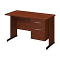 Bush Business Furniture Westfield Elite 48W x 24D C Leg Desk with 3/4 Pedestal, Hansen Cherry, Installed (SRE189HCSUFA)