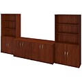 Bush Business Furniture 36W Storage Cabinets with Bookcases, Hansen Cherry (SRE224HC)