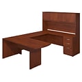 Bush Business Furniture Westfield Elite 72W x 30D Peninsula U Shaped Desk with Storage, Hansen Cherry (SRE212HCSU)