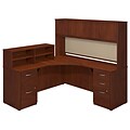 Bush Business Furniture Westfield Elite 42W x 42D Corner Desk with Returns and Storage, Hansen Cherry (SRE223HCSU)