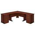 Bush Business Furniture Westfield Elite 48W Corner Desk with 36W Desks and Pedestals, Hansen Cherry, Installed (SRE210HCSUFA)