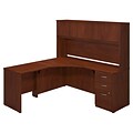 Bush Business Furniture Westfield Elite 42W x 42D Corner Desk with Return and Hutch, Hansen Cherry, Installed (SRE202HCSUFA)