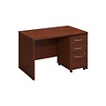 Bush Business Furniture Westfield Elite 48W x 30D Desk Shell with 3 Drawer File, Hansen Cherry