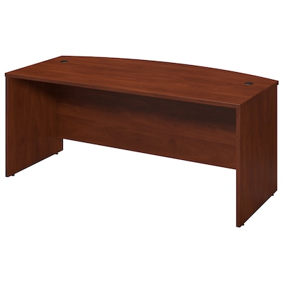 Bush Business Furniture Westfield Elite 72W x 36D Bow Front Desk, Hansen Cherry, Installed (WC24546FA)