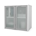 Bestar® I3 Plus Hutch with Frosted Glass Doors in White (160521-1117)
