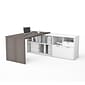 Bestar I3 Plus L-Desk with Two Drawers in Bark Gray & White (160850-4717)