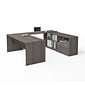 Bestar I3 Plus U-Desk with Two Drawers in Bark Gray (160860-47)