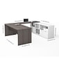 Bestar I3 Plus U-Desk with Two Drawers in Bark Gray & White (160860-4717)