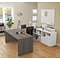 Bestar I3 Plus U-Desk with Two Drawers in Bark Gray & White (160860-4717)