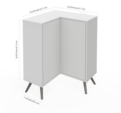 Bestar Small Space Krom Corner Storage Unit in White (17162-1117)