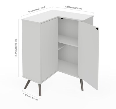 Bestar Small Space Krom Corner Storage Unit in White (17162-1117)