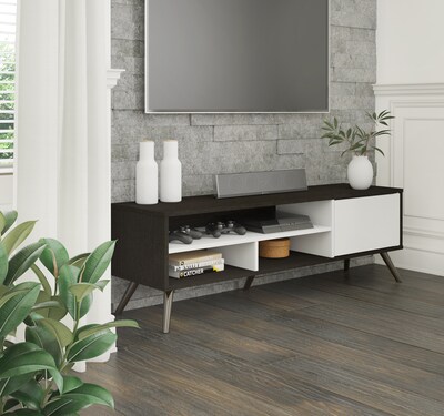 Bestar Small Space Krom 53.5 TV Stand in Deep Grey and White (17200-1132)