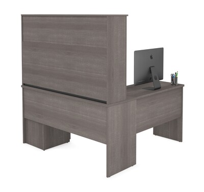 Bestar Innova Plus L-Shaped Desk in Bark Gray (92421-47)