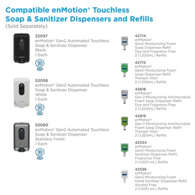 enMotion Gen2 Automatic Wall Mounted Hand Soap/Hand Sanitizer Dispenser, Black (52057)