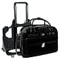 McKlein W Series, ROSEVILLE, Genuine Cowhide Leather, Checkpoint-Friendly Detachable Wheeled Laptop Briefcase, Black (96645)