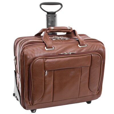 McKlein S Series, WEST TOWN, PebbleGrain Leather, Checkpoint-Friendly Detachable Wheeled Laptop Brie