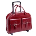 McKlein L Series Laptop Briefcase, Red Leather (96186A)