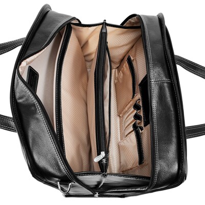 Siamod VERNAZZA, CARUGETTO, Napa Cashmere Leather, Patented Detachable -Wheeled Laptop Briefcase, Black (45295)