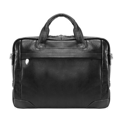 McKlein S Series Laptop Briefcase, Black Leather (15495)