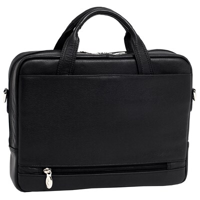 McKlein S Series Laptop Briefcase, Black Leather (15495)