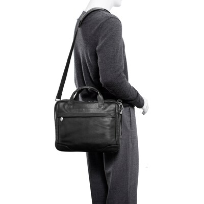 McKlein S Series Laptop Briefcase, Black Leather (15495)