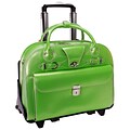 McKlein W Series Laptop Briefcase, Green Leather (96641)