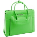 McKlein W Series, LAKE FOREST, Genuine Cowhide Leather,Ladies Laptop Briefcase w/ Removable Sleeve, Green (94331)