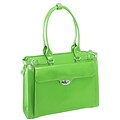 McKlein W Series, WINNETKA, Genuine Cowhide Leather,Ladies Laptop Briefcase w/ Removable Sleeve, Green (94831)