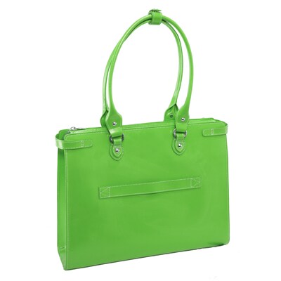 McKlein W Series, WINNETKA, Genuine Cowhide Leather,Ladies' Laptop Briefcase w/ Removable Sleeve, Green (94831)