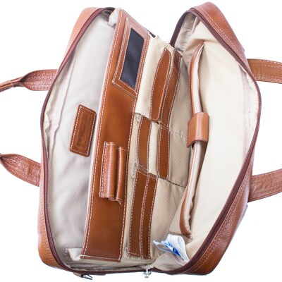 McKlein S Series Laptop Briefcase, Brown Leather (15484)