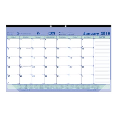 2019 Brownline® 12-Month Compact Monthly Desk Pad, 17-3/4 x 10-7/8 (C181700-19)