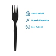 Dixie Ultra SmartStock Series-O Plastic Fork Refills, Medium-Weight, Black, 960/Carton (SSF51)